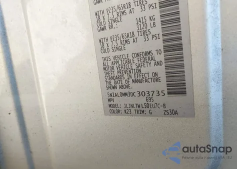 2013 Infiniti Jx35 from USA, damaged, VIN 5N1AL0MM3DC303735